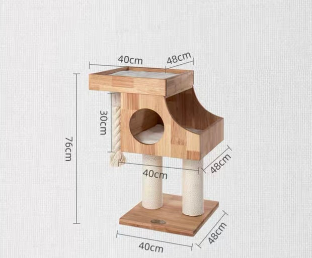 Chenpet Large Durable Cat Wooden House Cat Trees
