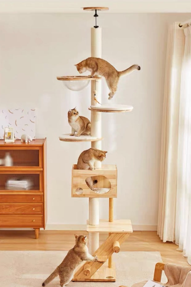 Chenpet Durable High Quality Super Large Solid Wooden  Cat Trees
