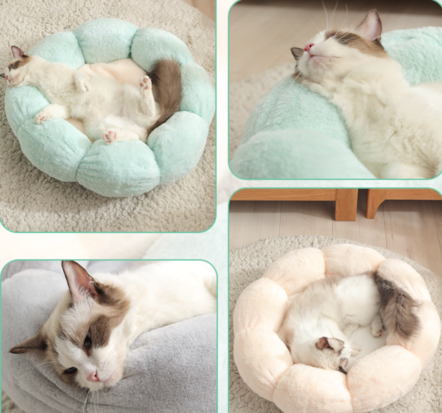 Wholesale New Flowers Style Pet Cozy  Fleece Beds