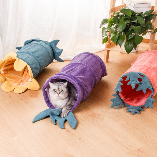 Chenpet Winter Corduroy Pet Tunnels Cat Play Durable Tunnels