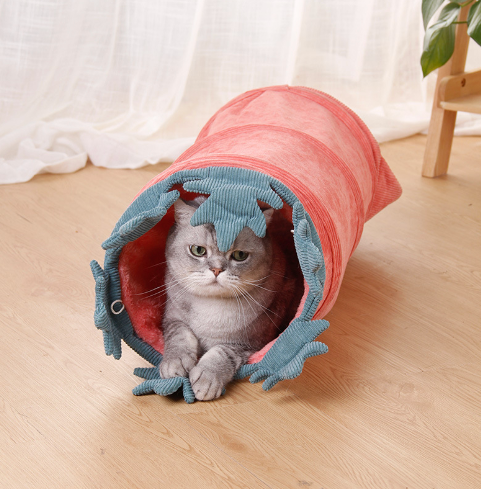 Chenpet Winter Corduroy Pet Tunnels Cat Play Durable Tunnels