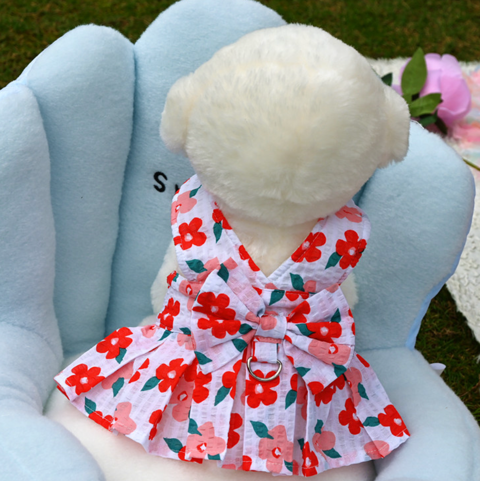 High Quality Printed Cotton Pet Dress Pet Harness
