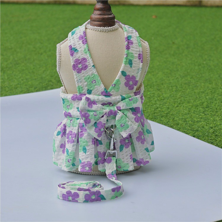 High Quality Printed Cotton Pet Dress Pet Harness