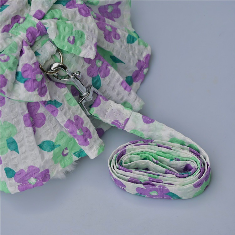 High Quality Printed Cotton Pet Dress Pet Harness