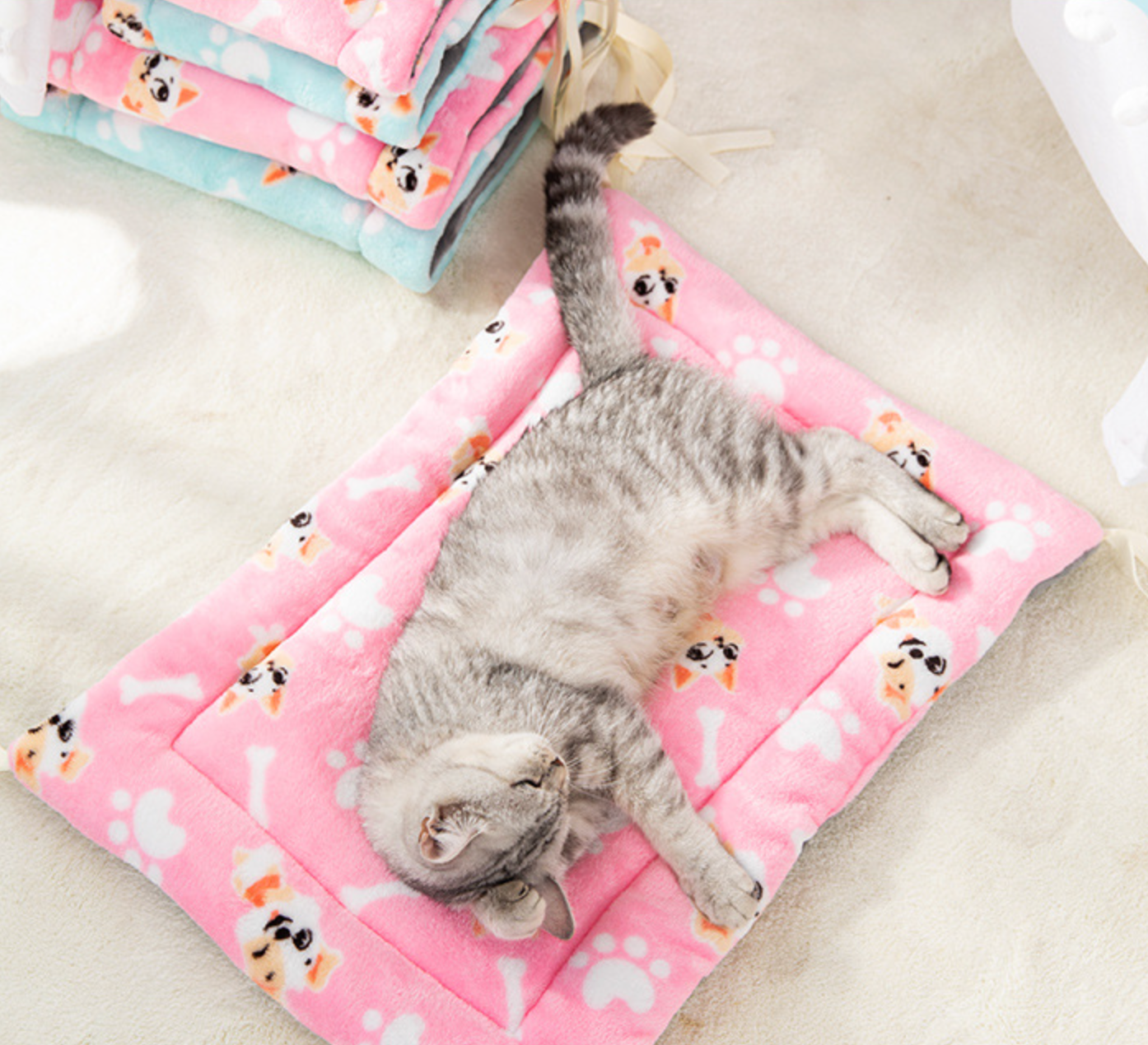 Chen Pet Soft Flannel Customize Pet Mats Fixable Cat Mats
