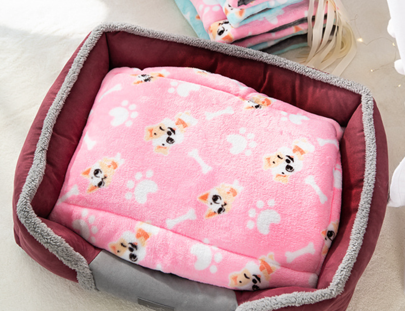 Chen Pet Soft Flannel Customize Pet Mats Fixable Cat Mats