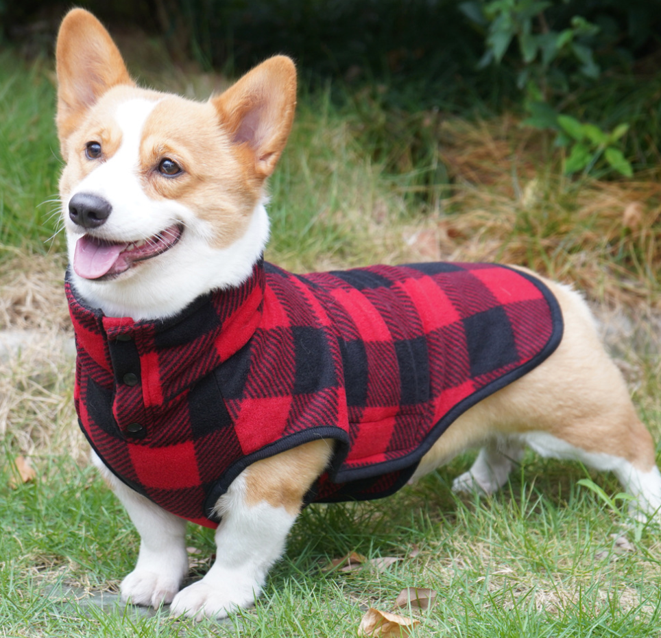 Chen Pet High Quality Pet Plaid Winter Apparel Dog Clothes