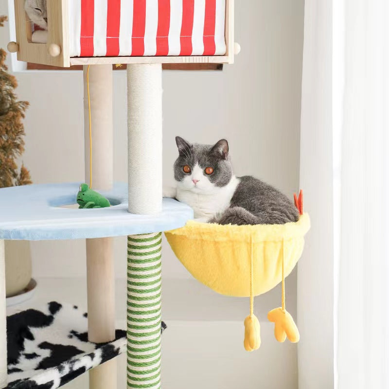 Wholesale Farm Cat Condo Solid Wooden Cat Tree