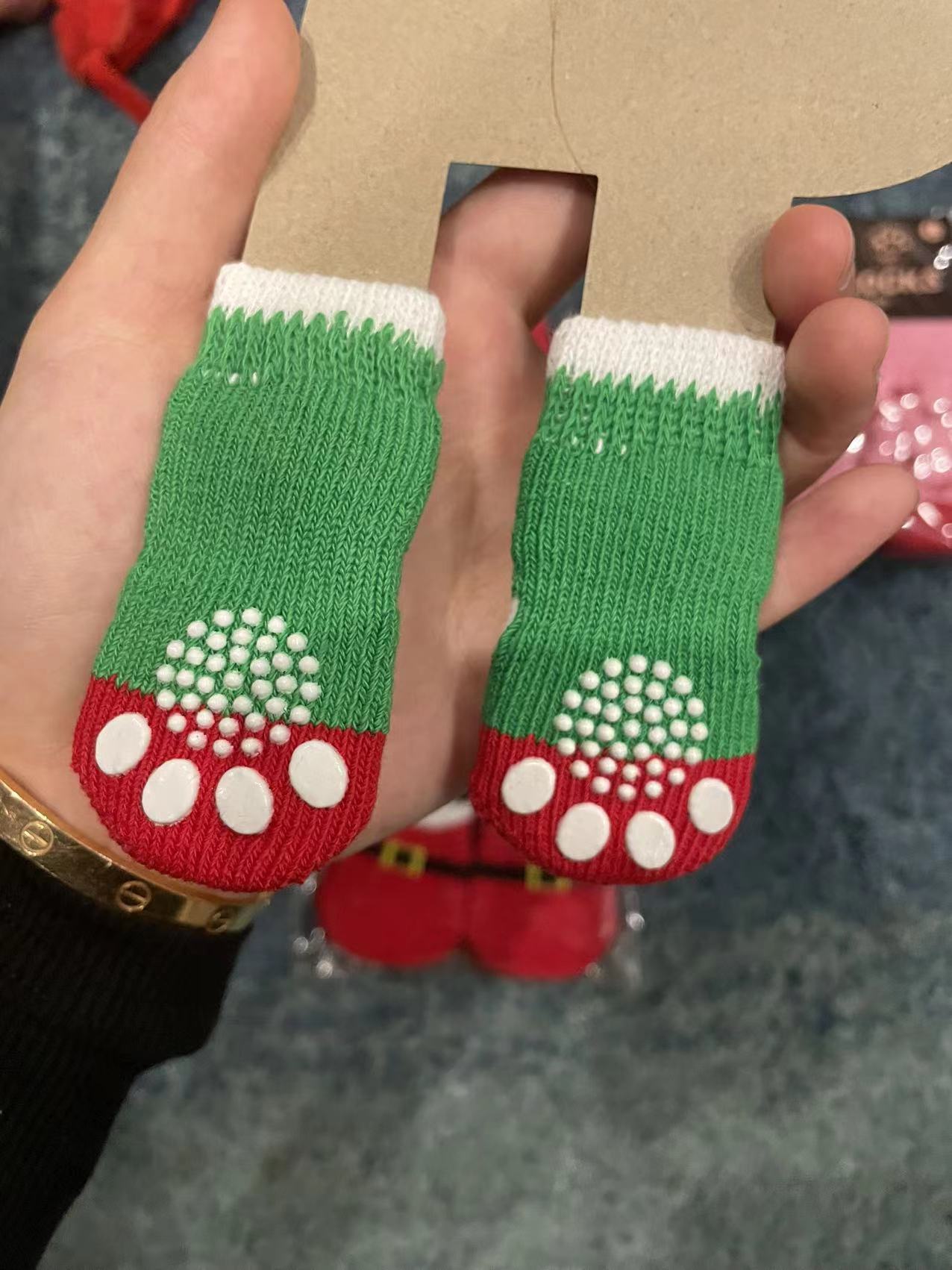 Chenpet Wholesale Christmas Dog Cute  Knit Socks With Socks