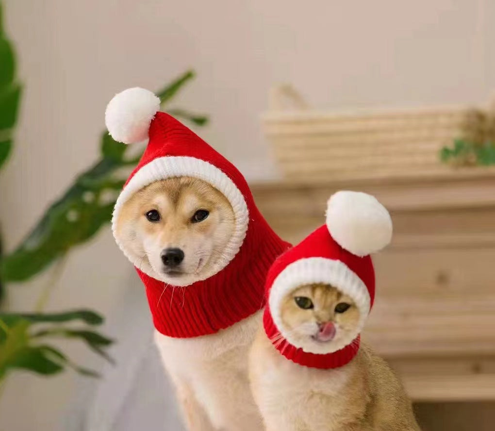 Wholesale Knit Pet Lovely Christmas Knit Red Hat