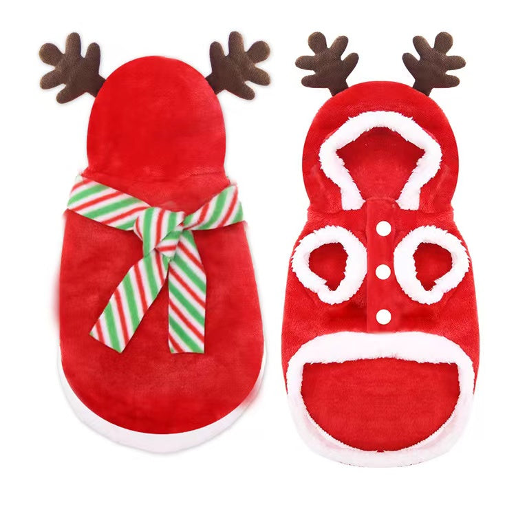 Elks Style Dog Winter Cloth Warmly Pet Christmas Apparel