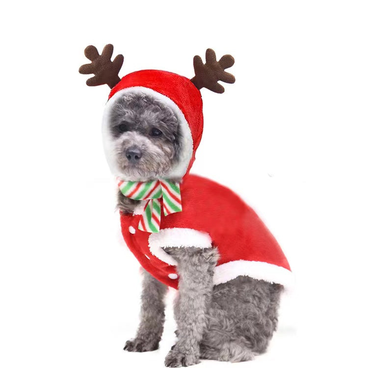 Elks Style Dog Winter Cloth Warmly Pet Christmas Apparel