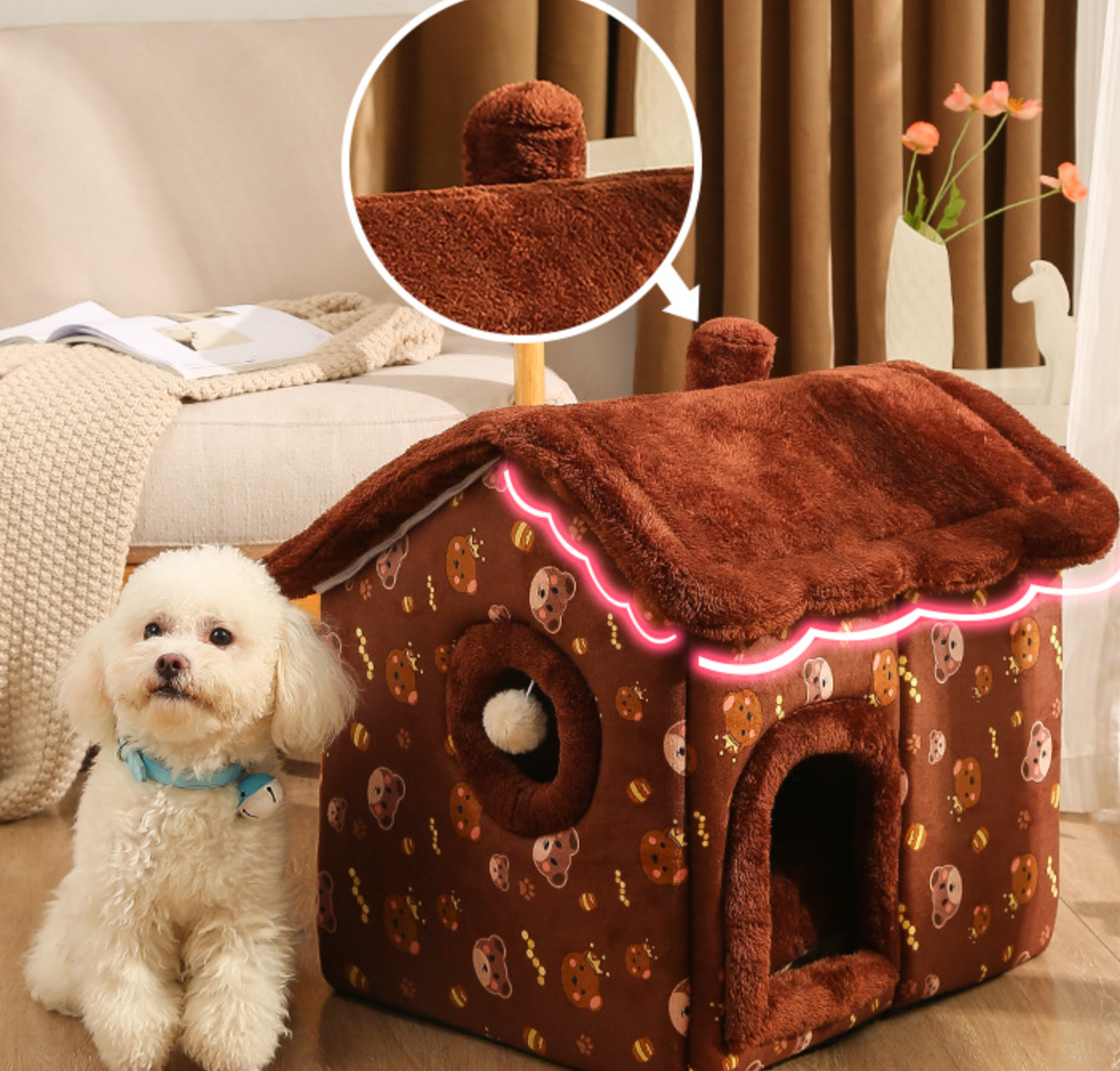 High Quality Winter  Pet Plush Cat House Pet House