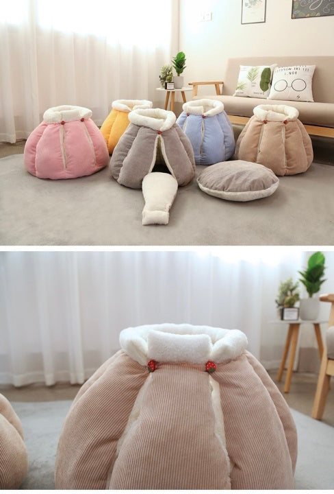 Chenpet New Design Corduroy Pet Bed Cozy Pet House