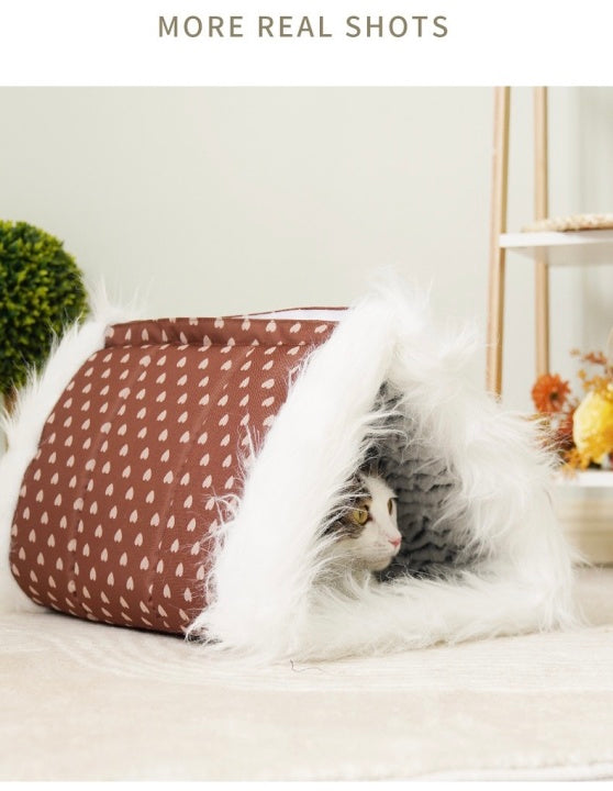 Chenpet Portable And Multifunctional Cat Tunnel Cat Bed Winter Pet Bed
