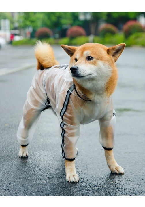 Large Durable TPU Pet Dog  Rainy Coat